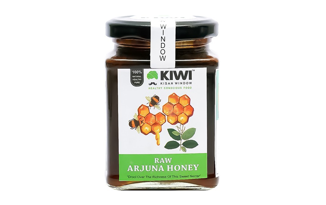 Kiwi Kisan Window Raw Arjuna Honey    Glass Jar  350 grams